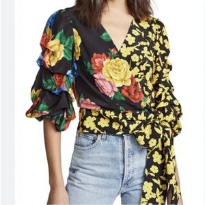 Alice + Olivia floral wrap top